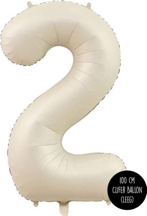 Cijfer Helium Folie Ballon XL Jaar Cijfer Creme Satijn Nude Cm Bol