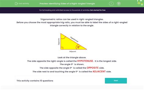 Identify The Sides Of A Right Angled Triangle Worksheet EdPlace