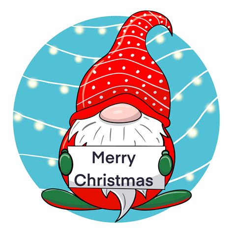 Merry Christmas Gnome 13866838 Vector Art At Vecteezy