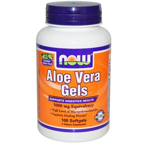 Now Foods Aloe Vera Gels 100 Softgels Peacefrog