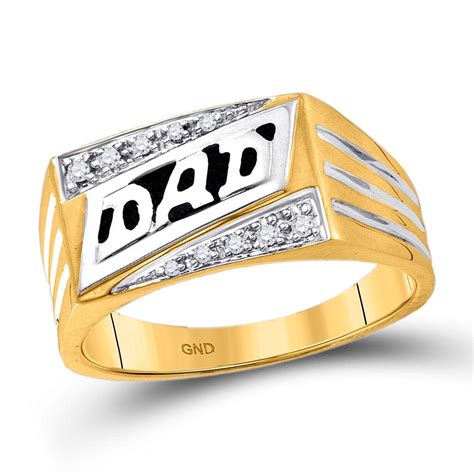 10kt Yellow Gold Mens Round Diamond Dad Father Band Ring 112 Cttw 10