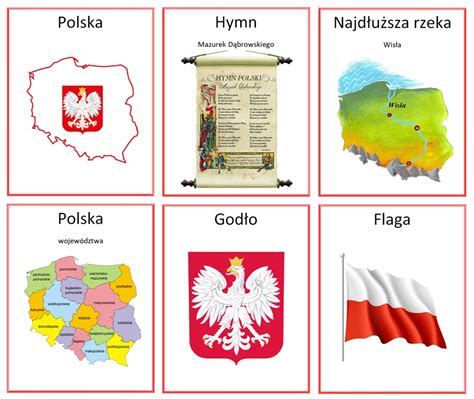 PLANSZE EDUKACYJNE KARTY Polskie Symbole 12 Szt 11489184635