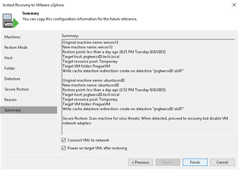 Step Verify Instant Recovery Settings User Guide For Vmware Vsphere