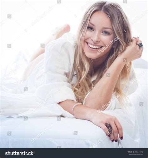 Beautiful Lady Sexy Lingerie Poses Bed Stock Photo Shutterstock