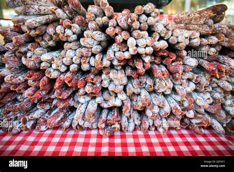 French Sausage Outdoor Stall France Europe Stock Photo Alamy