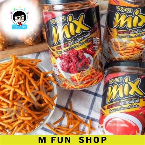 Ready Stock VFOODS MIX BISCUIT STICKS THAI FAMOUS SNACK ORIGINAL HOT CHILLI SPICY KOREAN