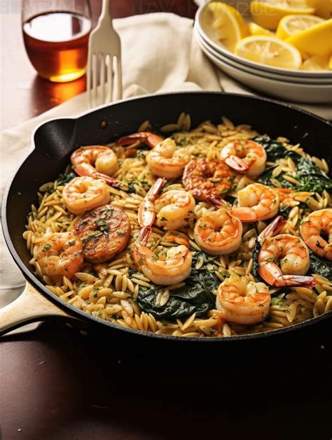 Lemon Pepper Shrimp And Orzo Skillet Artofit