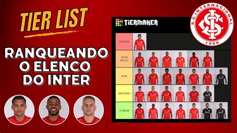 Ranqueando O Elenco Do Inter Tier List Youtube