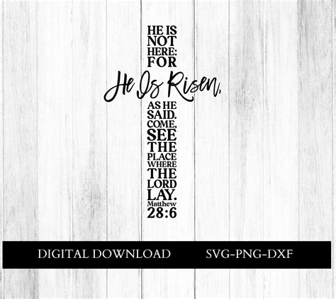 He Is Risen Svg Cross Svg Christian Svg Religious Svg You Etsy Australia