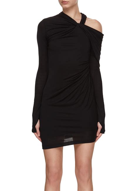 Helmut Lang Twist Detail Mini Dress In Black Lyst