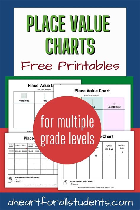 Best FREE Place Value Printable Chart Packet Download - A Heart For All ...