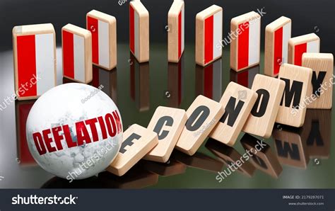 Indonesia Deflation Economy Domino Effect Chain Stock Illustration