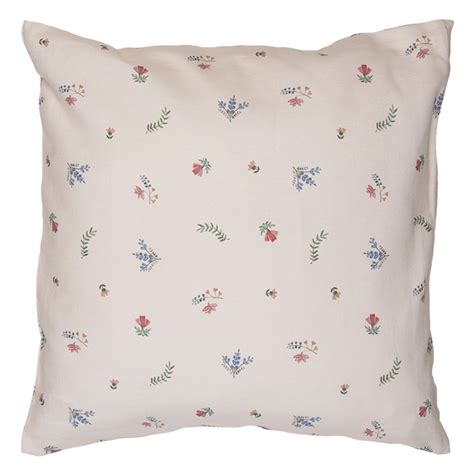 Clayre Eef Cushion Cover X Cm Beige Blue Cotton Square Chicken