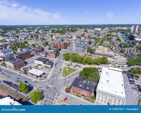 Lowell City Hall Aerial View, Massachusetts, USA Stock Image - Image of ...