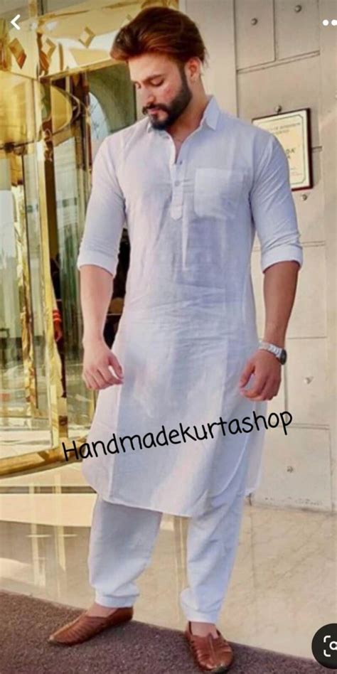 Mens Kurta, Pathani Kurta Pajama, 100%cotton Bollywood Kurta Pajama Set ...