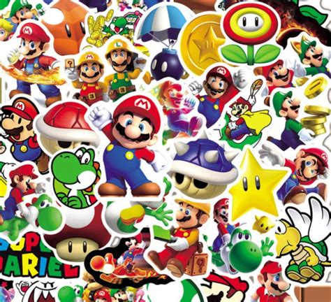 50 SUPER MARIO STICKERS Calcomanías impermeables personalizadas