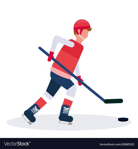 Professional ice hockey player holding stick Vector Image