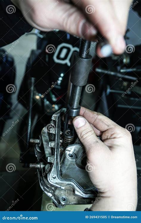 Motorcycle Engine Repair , Overhaul and Reconditioning Stock Image ...