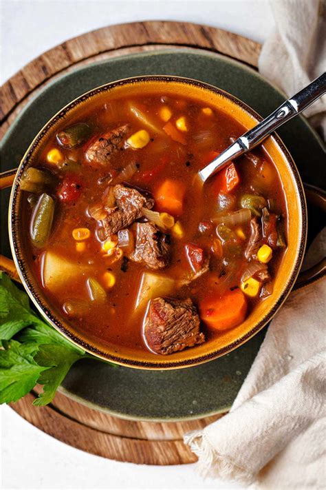 Homemade Vegetable Beef Soup Crockpot Recipe Life Love And Good Food