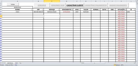 Planilha Controle De Recebimento De Clientes Em Excel No Elo7 Porn