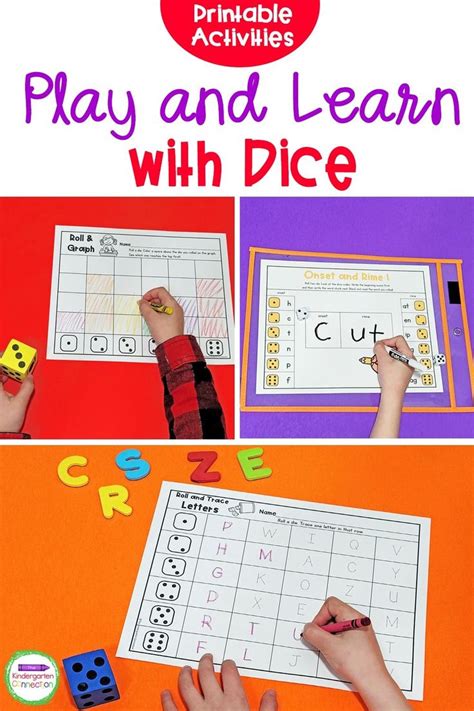 play and learn with dice printable activities for kids to practice the ...