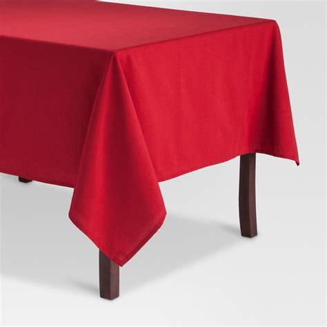 Ruby Red Rectangular Solid Tablecloth 60x84 Threshold Red