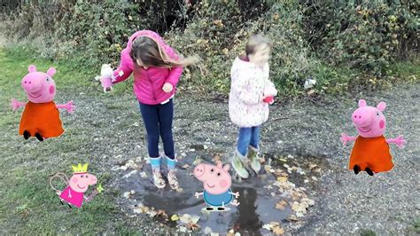 Jumping In Muddy Puddles With Peppa Pig While Getting Dirty And Soaking