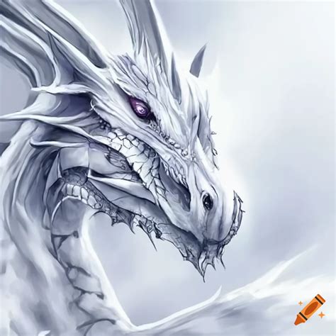 White Dragon Illustration On Craiyon