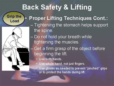 Back Safety In The Workplace Back Safety Lifting