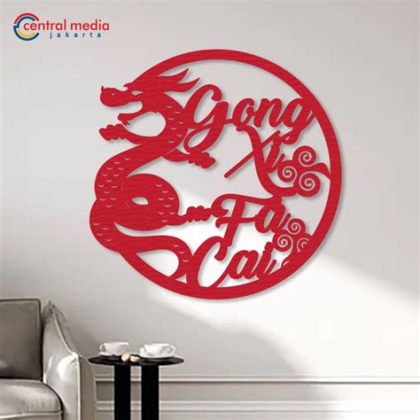 Jual Wall Signage Imlek Fu Kayu Wooden Hiasan Dinding Chinese New Year