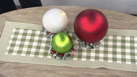 S 6 Snowy Jingle Bell And Pinecone Candle Rings By Valerie On QVC YouTube