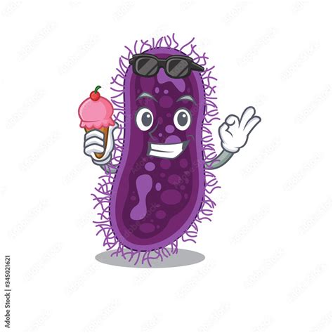 Cartoon Design Concept Of Lactobacillus Rhamnosus Bacteria Having An