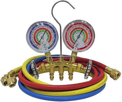 Mastercool 59161 Brass R410A R22 R404A 2 Way Manifold Gauge Set With