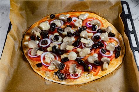 Пицца с маринованными шампиньонами — рецепт с фото пошагово