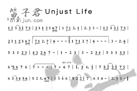 Unjust Life竹笛简谱 暂无曲 笛子君曲谱网