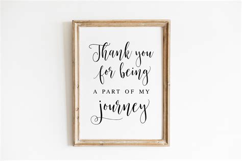 Thank You For Being A Part Of My Journey Event Thank You Sign