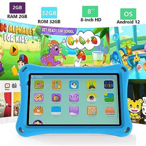 Kids Tablet, 8 inch Tablet for Kids Android 12 Toddler Tablet 2GB 32GB ...