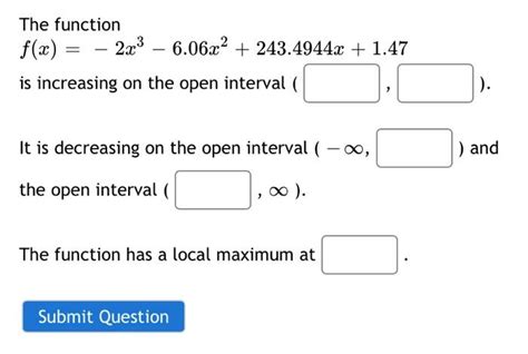 Solved The Function Fx−2x3−606x22434944x147 Is