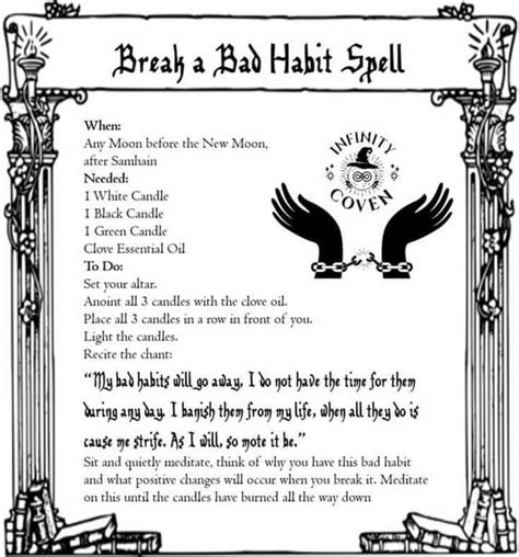 Bad Habits Spell Goddess Crystals Break A Habit Hoodoo Spells