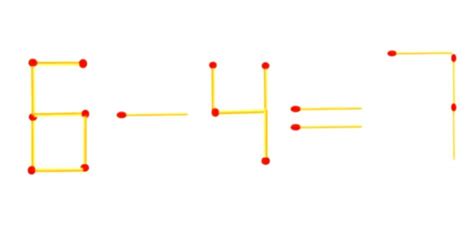 Casse tête Déplacez 2 bâtons pour résoudre léquation 6 4 7 Casse