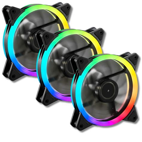 Kit 3 Cooler Fan Rgb Led 120mm 12cm Cpu Pc Gamer Colorido Faz A Boa