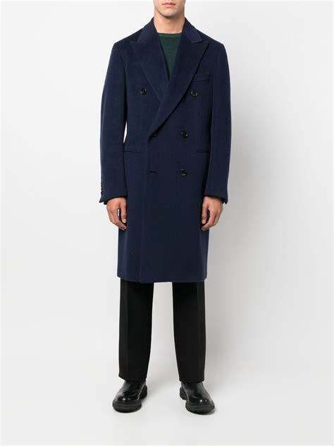 Brioni Double Breasted Cashmere Coat Farfetch