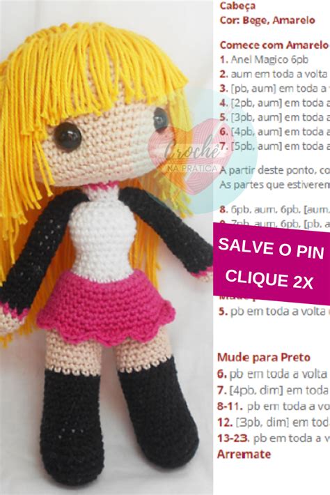 Aprenda A Fazer Essa Linda Boneca Amigurumi Bonecas De Croche