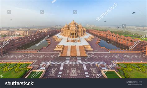 Aerial View Swaminarayan Akshardham Worlds Largest Stock Photo ...