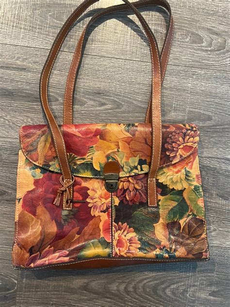 Patricia Nash Floral Leather Laptop Bag Shoulder Bag Gem