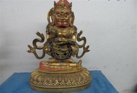 Tibet Buddhism Fane 100 Pure Bronze 24K Gold Mahakala Vajradaka Buddha