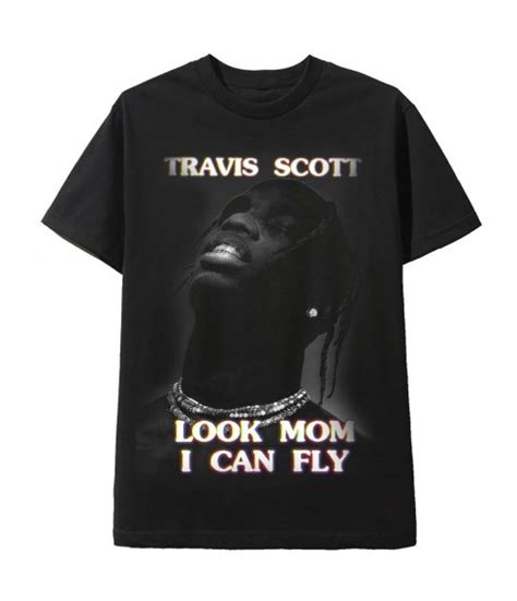 Tee Shirt Noir Travis Scott Look Mom Can Fly Netflix Magic Custom