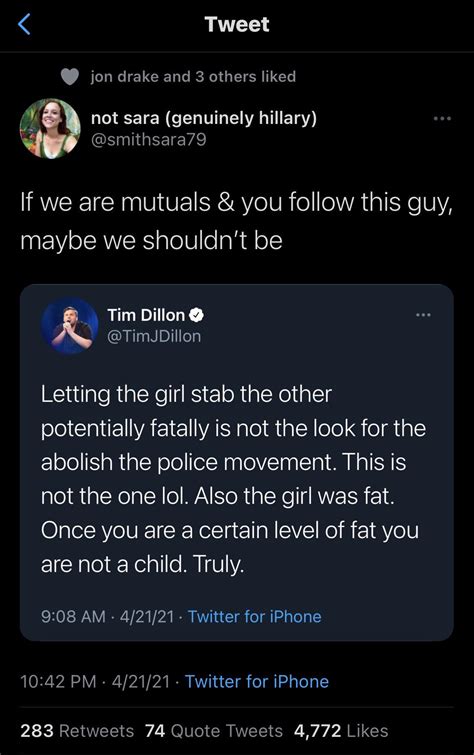 Tim is getting cancelled on Twitter again : TimDillon