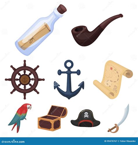 Los Piratas Fijaron Iconos En Estilo De La Historieta Ilustraci N Del