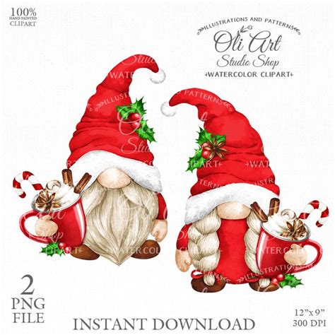 Christmas Gnome Egg Nog Christmas Gnomes Clipart Cute Char Inspire